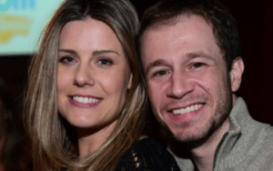 Daiana Garbin e Tiago Leifert celebram sucesso em evento