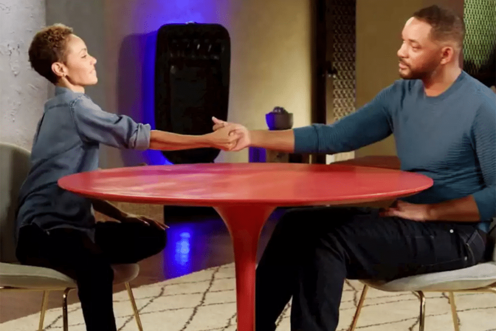 Jada e Will Smith em conversa (Reprodução/Internet)