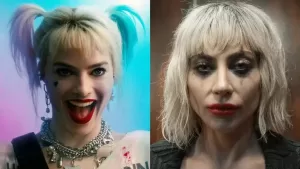 Margot Robbie e Lady Gaga como Arlequina (Foto: Reprodução)