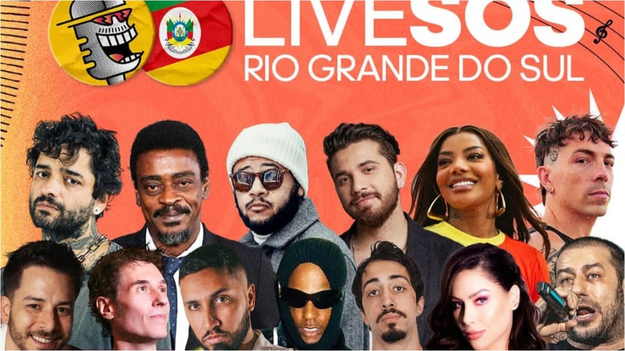 Influencers se juntam em live beneficente pelo Rio Grande do Sul