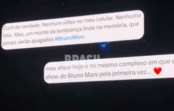 Imagem do telão no show do Bruno Mars (Foto: X)