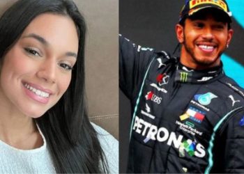 Alane Dias e Lewis Hamilton (Foto Reproduçao Redes Sociais)