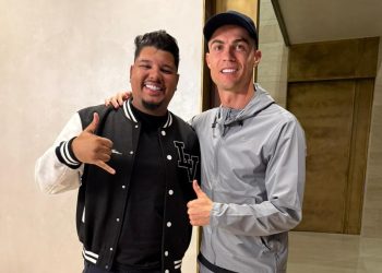 Cristiano Ronaldo e Lucas Tylty (Foto: Reprodução)