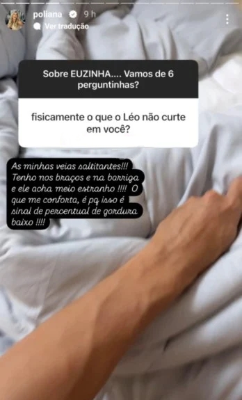 Story de Poliana Rocha (Foto Reprodução Redes Sociais)