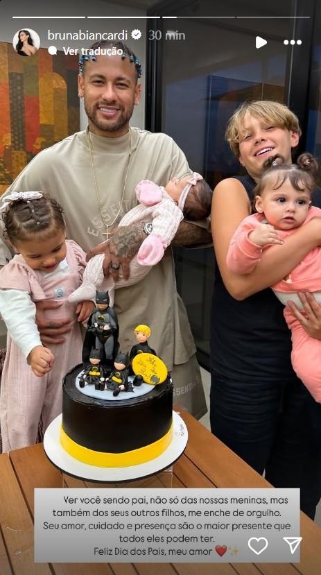 Neymar e os filhos (Foto: Instagram)