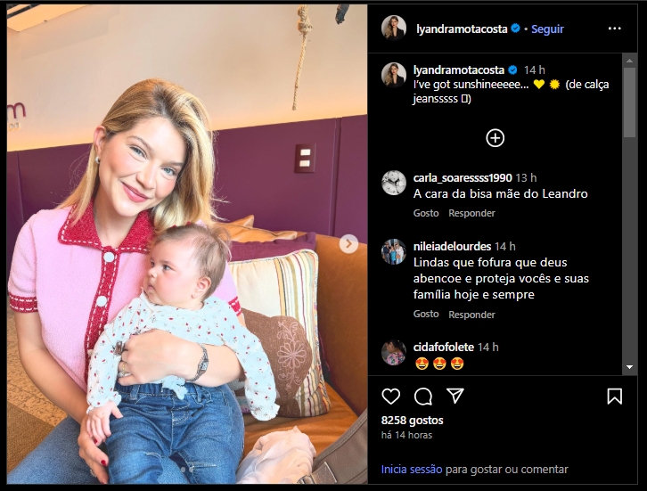 Lyandra Costa e filha (Foto: Instagram)