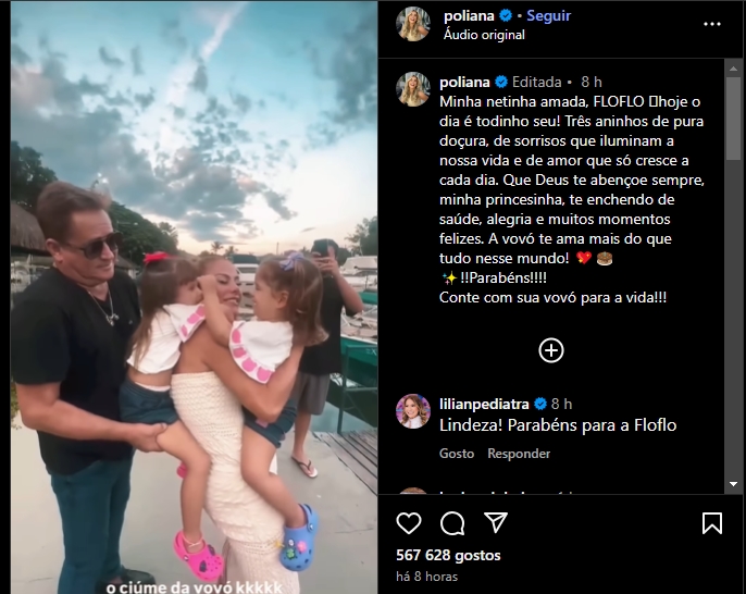 Poliana Rocha e netas (Foto: Instagram)