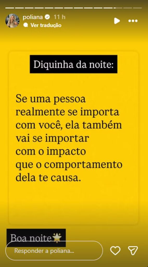 Story de Poliana Rocha (Foto: Instagram)