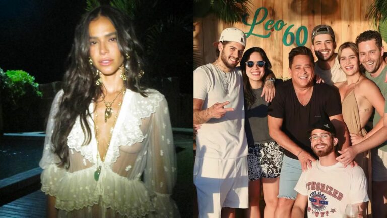 Bruna Marquezine e família de Leonardo (Foto: Instagram)