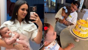 Bruna Biancard, Neymar e filhas (Foto: Instagram)