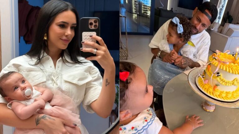 Bruna Biancard, Neymar e filhas (Foto: Instagram)