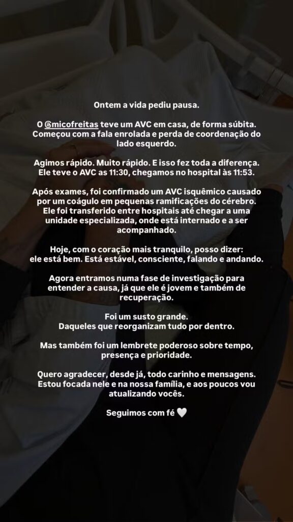 Comunicado no Instagram