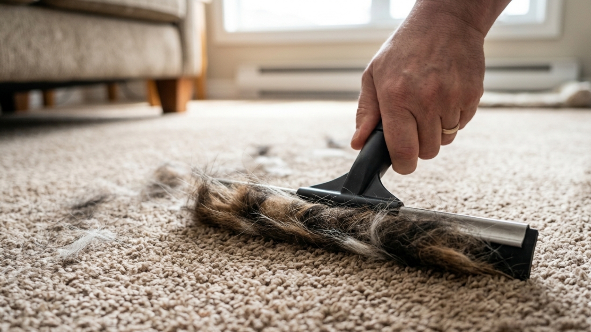 Como tirar pelo de cachorro do tapete (Foto: IA)