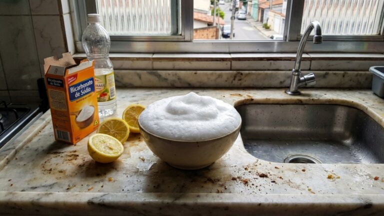 Mistura de bicarbonato e vinagre (Foto: IA)