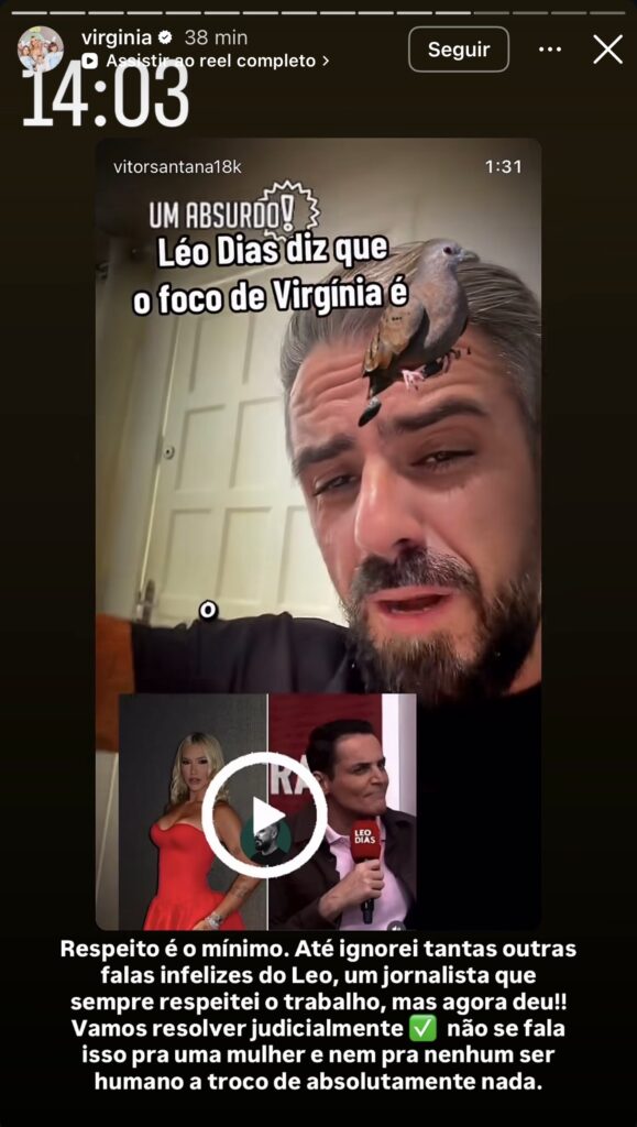 Storie de Virginia Fonseca no Instagram