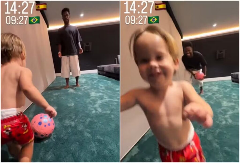 Filho de Virginia brinca com Vini Jr (Foto: Instagram)