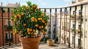 Calamondin, árvore frutífera anã (Foto: IA)