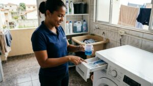 Como usar a máquina de lavar (Foto: IA)