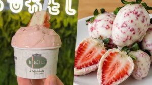Gelato de morango cravejado (Foto: Borelli)