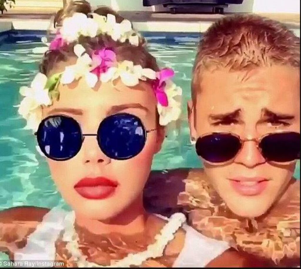 Sahara Ray e Justin Bieber (Foto: Snapchat)