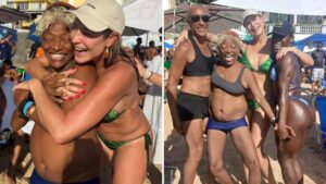 Luana Piovani curte praia com Mart'nália (Foto: Instagram)