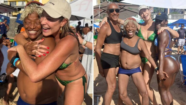 Luana Piovani curte praia com Mart'nália (Foto: Instagram)